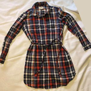 Universal Threads Good Co. Women's Flannel Shirt Dress with Belt